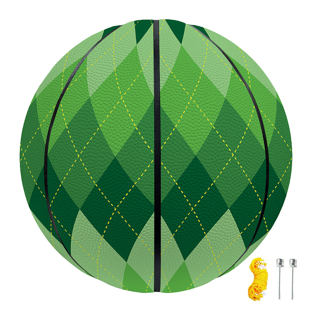 Grass Green Argyle Pattern Print Basketball