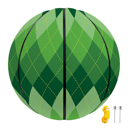 Grass Green Argyle Pattern Print Basketball