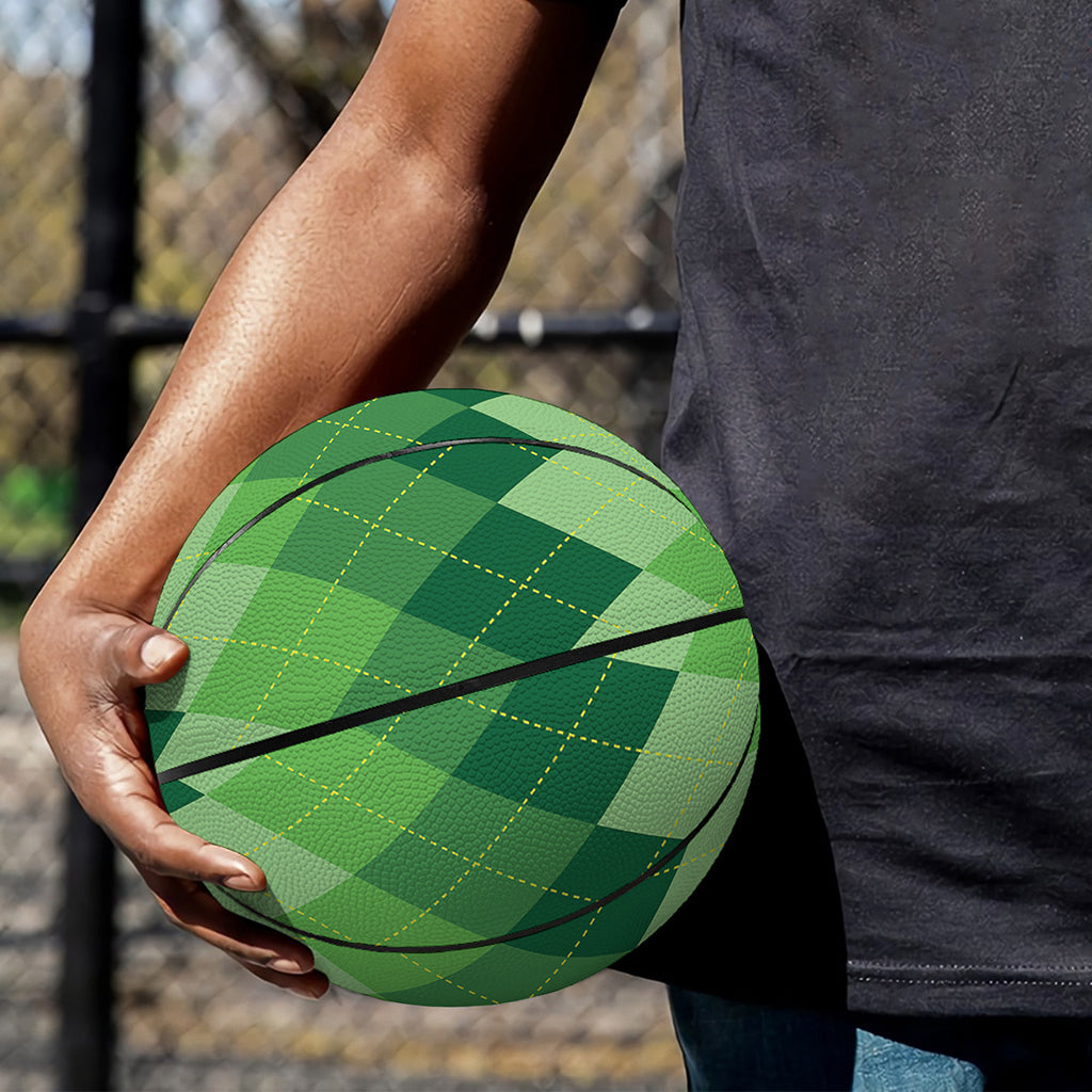 Grass Green Argyle Pattern Print Basketball