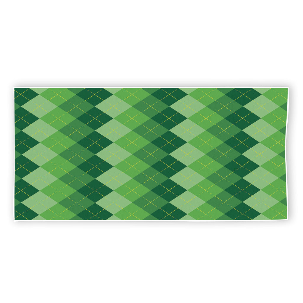 Grass Green Argyle Pattern Print Beach Towel