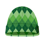 Grass Green Argyle Pattern Print Beanie