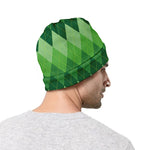 Grass Green Argyle Pattern Print Beanie