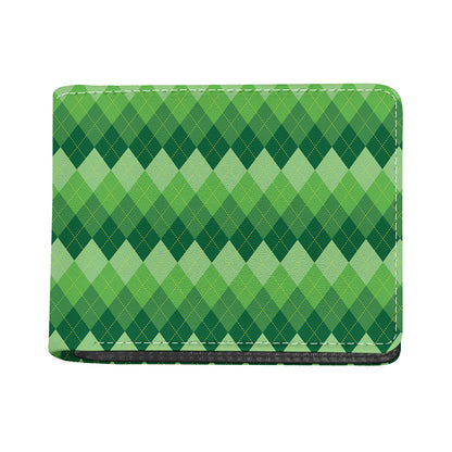 Grass Green Argyle Pattern Print Bifold Wallet