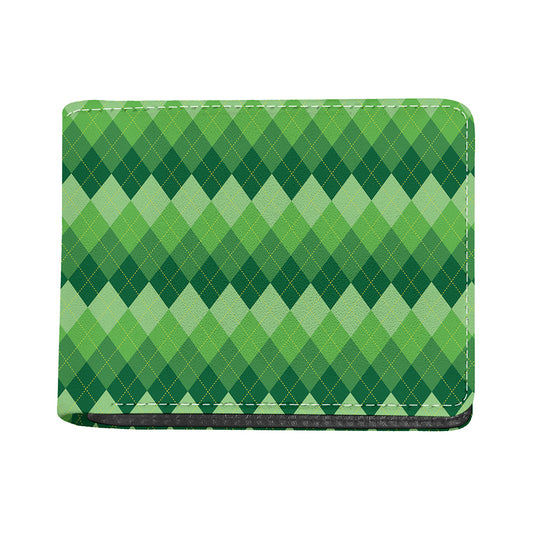 Grass Green Argyle Pattern Print Bifold Wallet