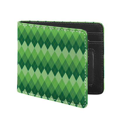 Grass Green Argyle Pattern Print Bifold Wallet