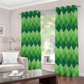 Grass Green Argyle Pattern Print Dimout Grommet Curtains