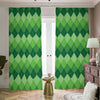 Grass Green Argyle Pattern Print Blackout Pencil Pleat Curtains