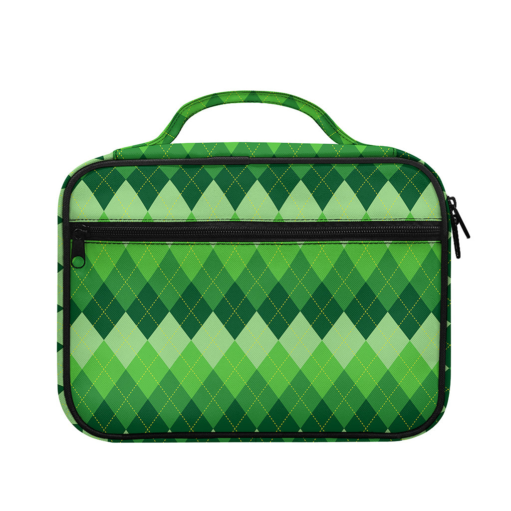 Grass Green Argyle Pattern Print Briefcase Bible Bag