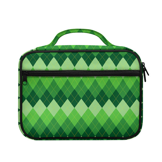 Grass Green Argyle Pattern Print Briefcase Bible Bag