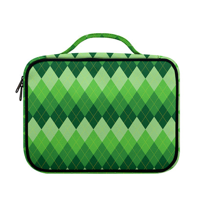 Grass Green Argyle Pattern Print Briefcase Bible Bag