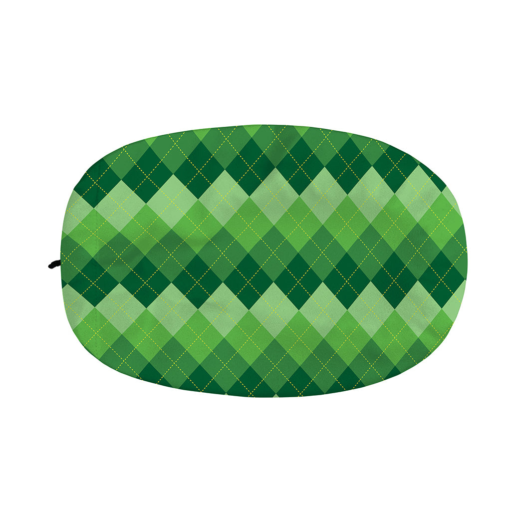 Grass Green Argyle Pattern Print Car Side Mirror Covers