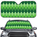 Grass Green Argyle Pattern Print Car Windshield Sun Shade