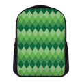 Grass Green Argyle Pattern Print Casual Backpack