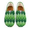 Grass Green Argyle Pattern Print Casual Shoes