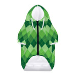 Grass Green Argyle Pattern Print Dog Zip Up Hoodie