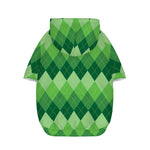 Grass Green Argyle Pattern Print Dog Zip Up Hoodie