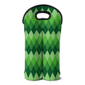Grass Green Argyle Pattern Print Double Neoprene Wine Tote