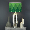 Grass Green Argyle Pattern Print Drum Lamp Shade