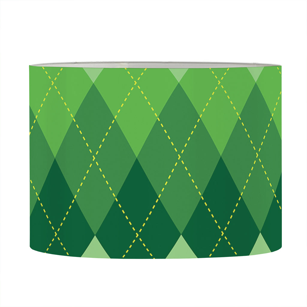 Grass Green Argyle Pattern Print Drum Lamp Shade