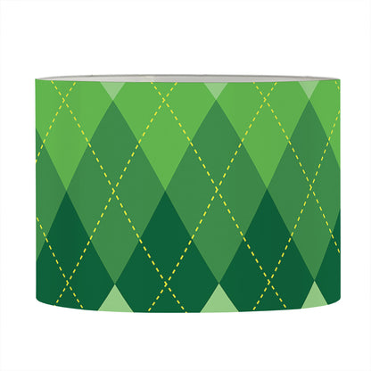 Grass Green Argyle Pattern Print Drum Lamp Shade
