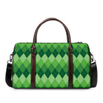 Grass Green Argyle Pattern Print Duffle Bag