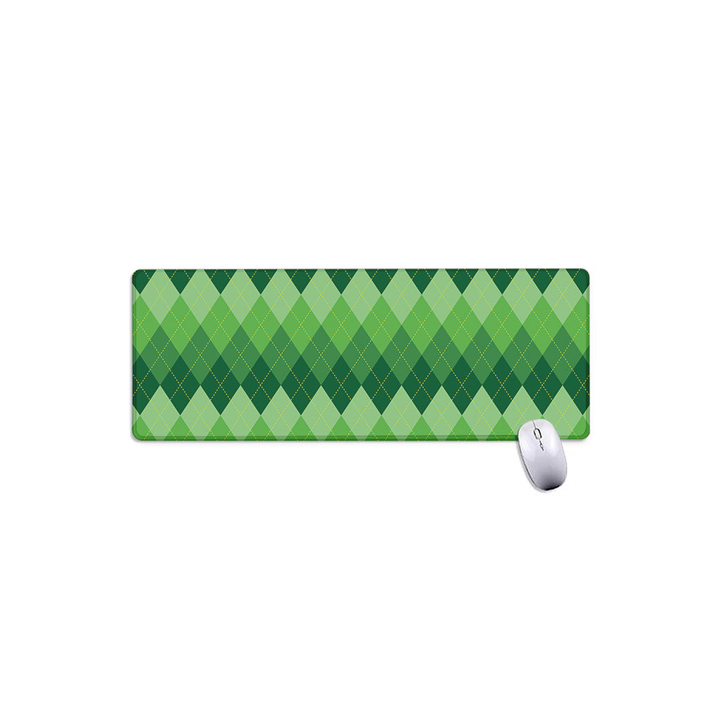 Grass Green Argyle Pattern Print Extended Mouse Pad