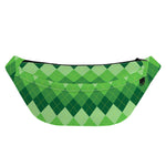 Grass Green Argyle Pattern Print Fanny Pack
