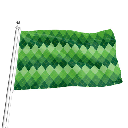 Grass Green Argyle Pattern Print Flag