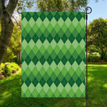 Grass Green Argyle Pattern Print Garden Flag