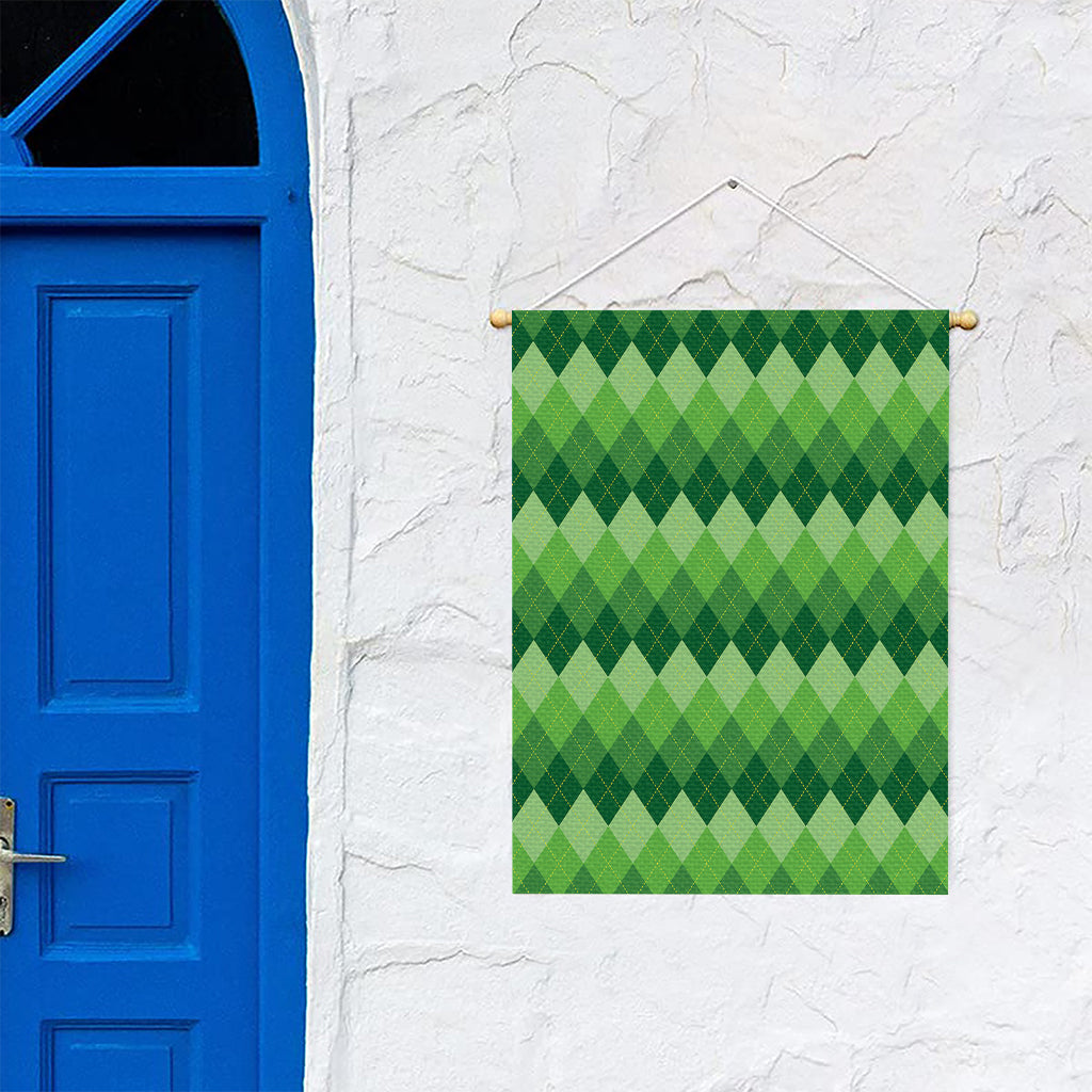 Grass Green Argyle Pattern Print Garden Flag