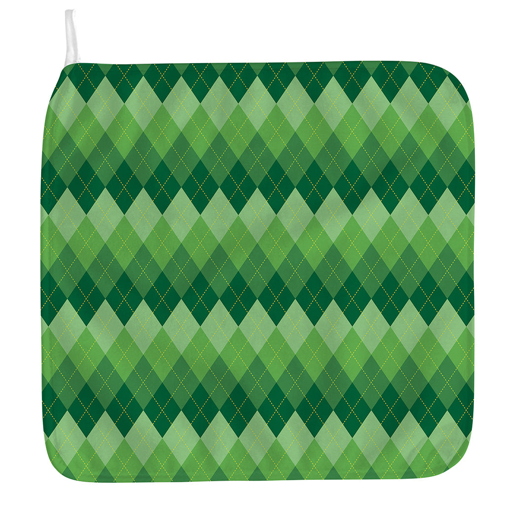 Grass Green Argyle Pattern Print Hand Towel