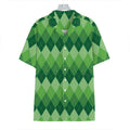 Grass Green Argyle Pattern Print Hawaiian Shirt