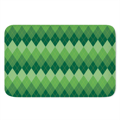 Grass Green Argyle Pattern Print Indoor Door Mat