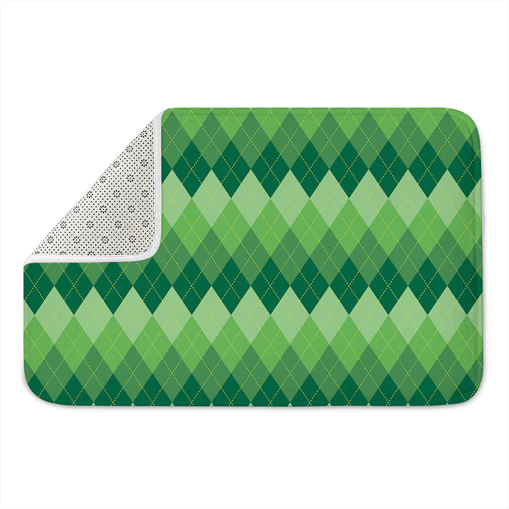 Grass Green Argyle Pattern Print Indoor Door Mat