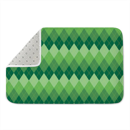 Grass Green Argyle Pattern Print Indoor Door Mat