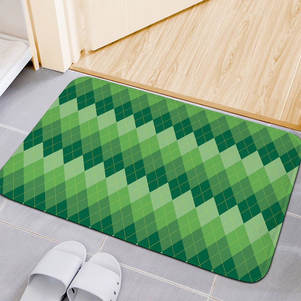 Grass Green Argyle Pattern Print Indoor Door Mat