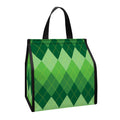 Grass Green Argyle Pattern Print Insulated Lunch Tote