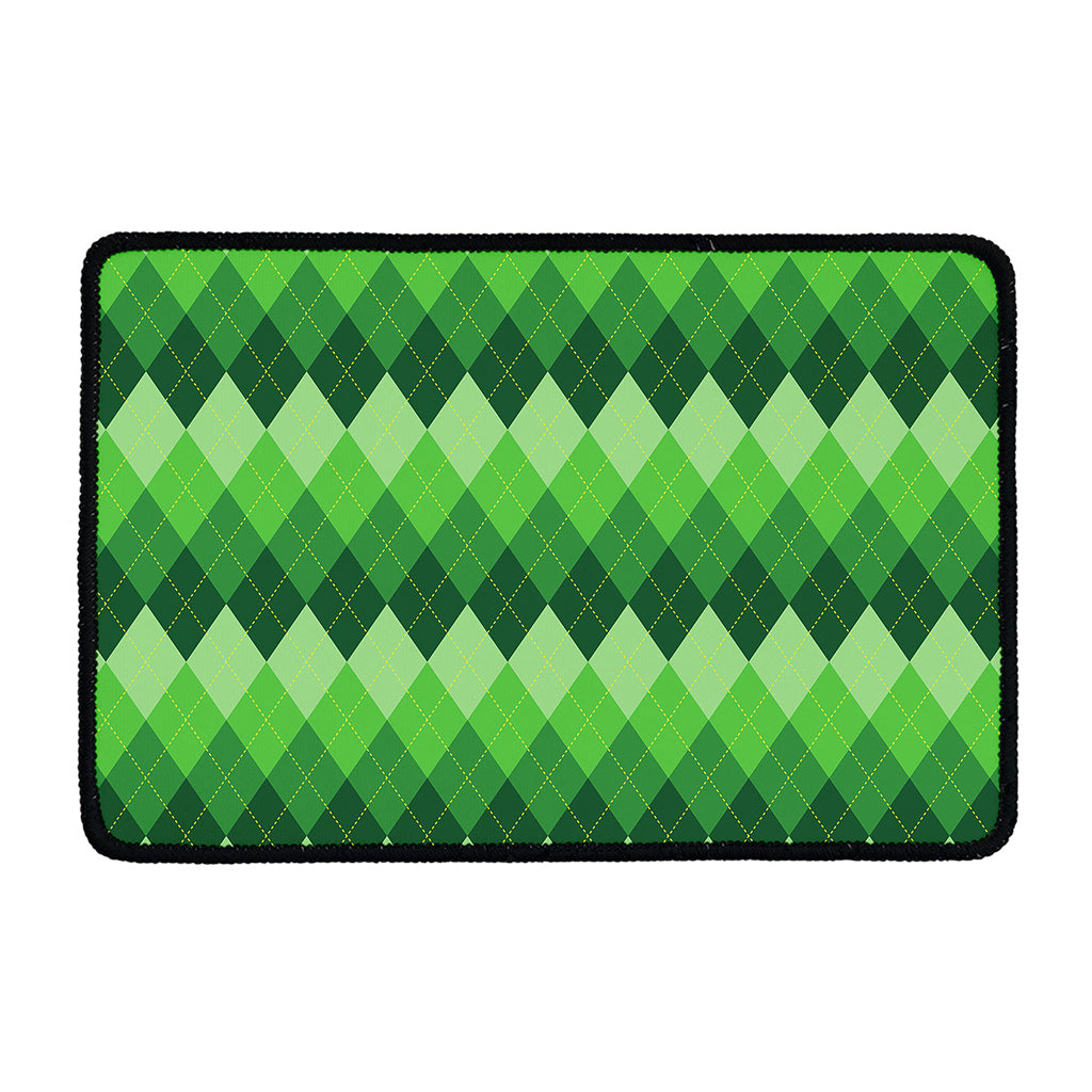 Grass Green Argyle Pattern Print Kitchen Mat