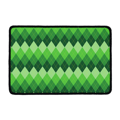 Grass Green Argyle Pattern Print Kitchen Mat