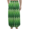 Grass Green Argyle Pattern Print Lantern Pants