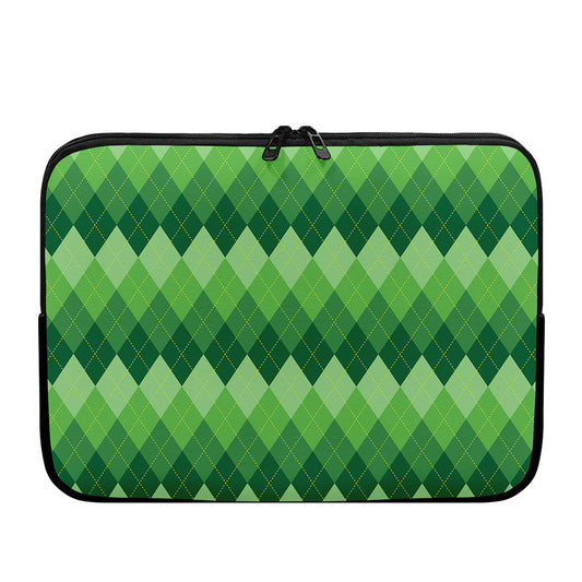 Grass Green Argyle Pattern Print Laptop Sleeve