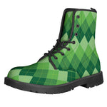 Grass Green Argyle Pattern Print Backpack