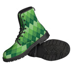 Grass Green Argyle Pattern Print Backpack