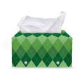 Grass Green Argyle Pattern Print Leather Tissue Box Cover