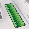 Grass Green Argyle Pattern Print Long Kitchen Mat