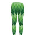 Grass Green Argyle Pattern Print Men's Leggings