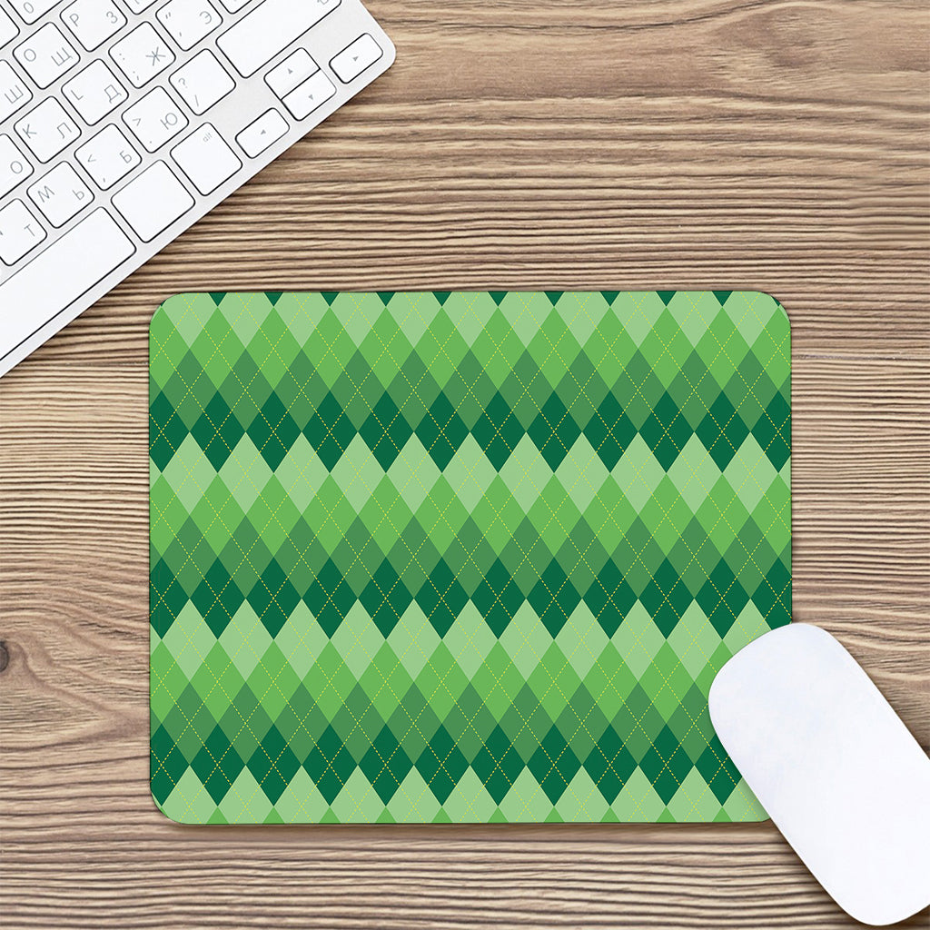 Grass Green Argyle Pattern Print Mouse Pad