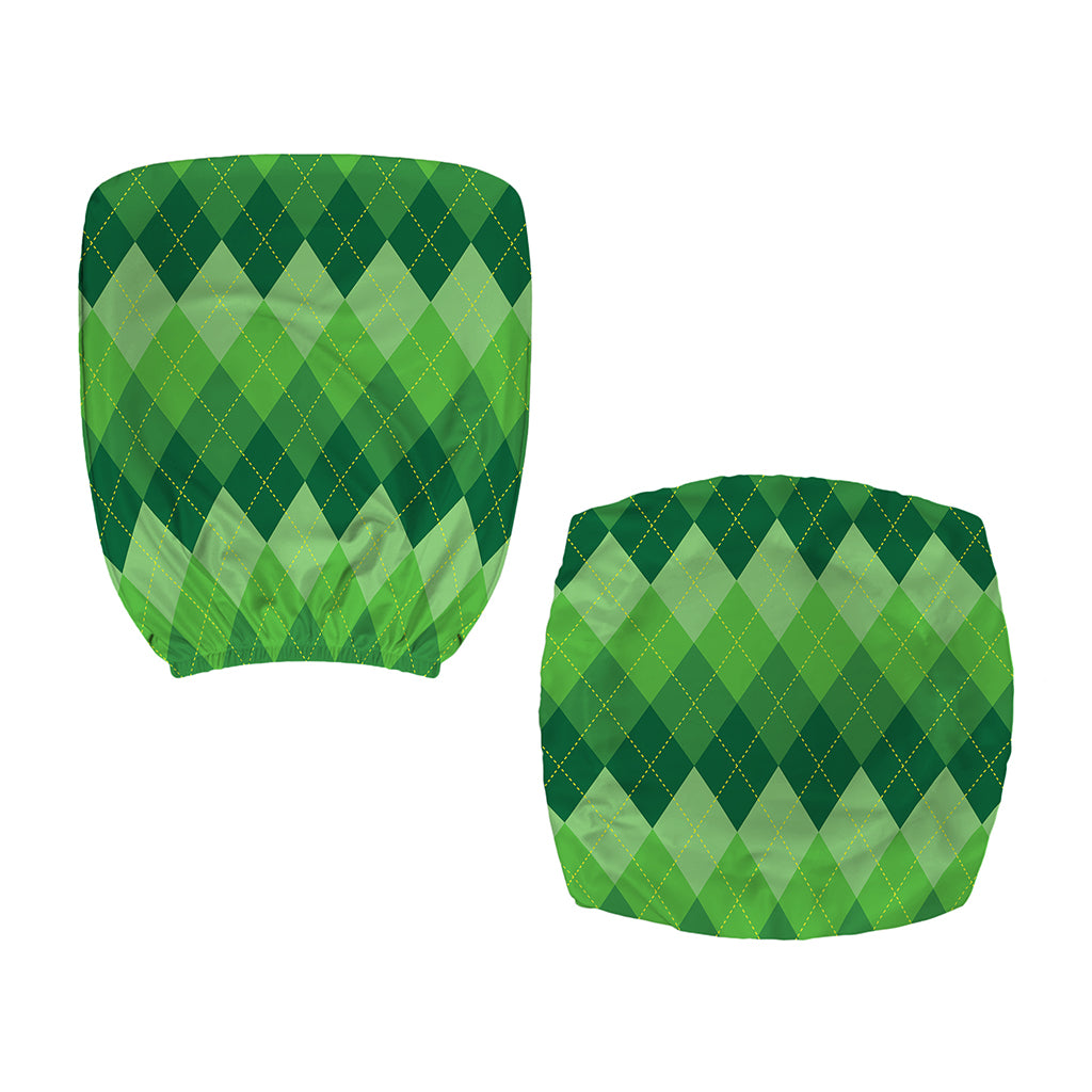 Grass Green Argyle Pattern Print Office Chair Cover