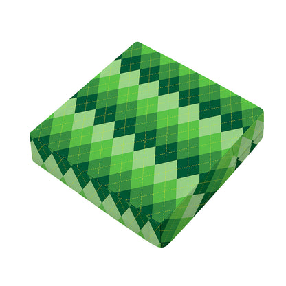 Grass Green Argyle Pattern Print Outdoor Seat Cushion Cover