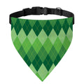 Grass Green Argyle Pattern Print Over The Collar Dog Bandana